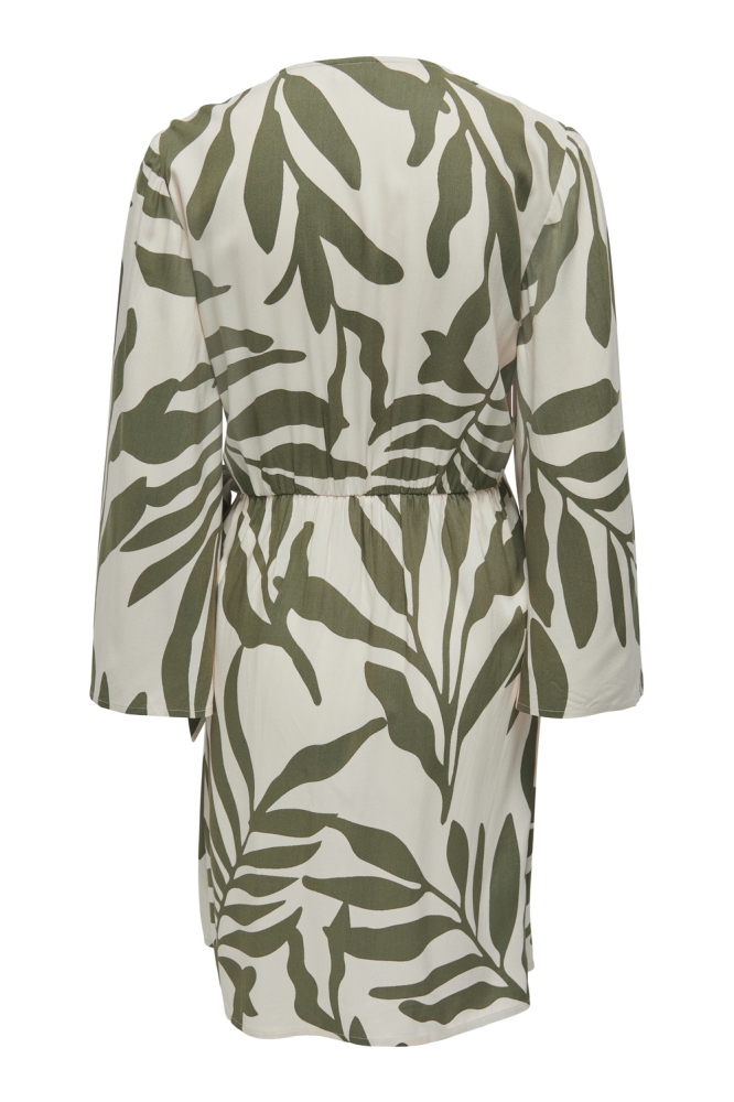 JDYSEZEN LIFE 7/8 SHORT DRESS WVN D 15321349 SANDSHELL/DEEP LICHEN GREEN